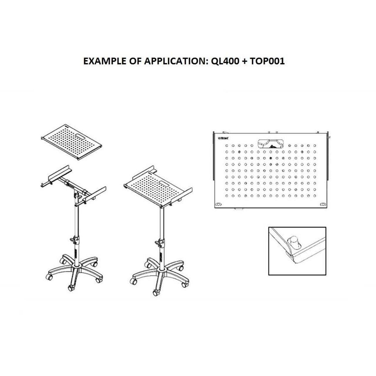 Quik Lok QL/400 - Soporte para mesa de mezclas (regulable)