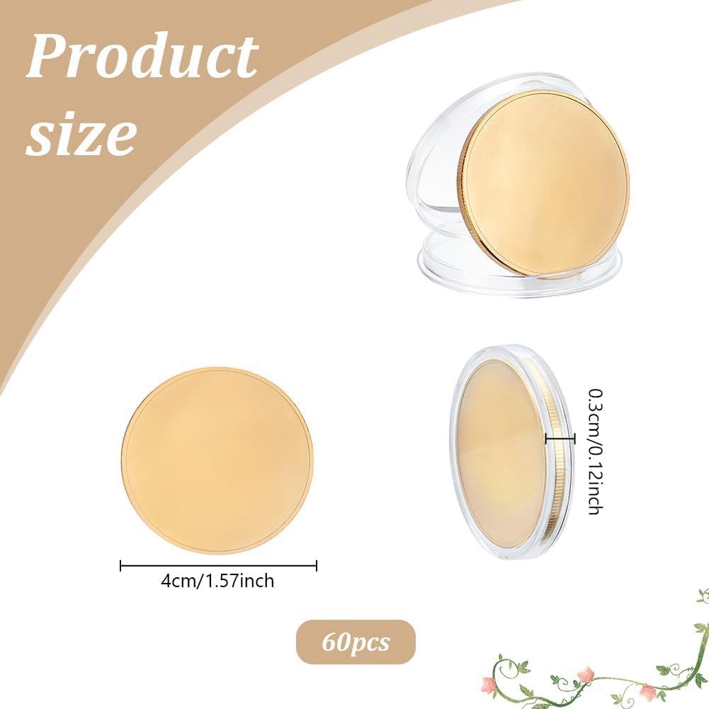 Avrpqiwy 60 個のブランクコイン彫刻ブランクコイン金属スタンピングブランクコイン 40 Mm/1.57