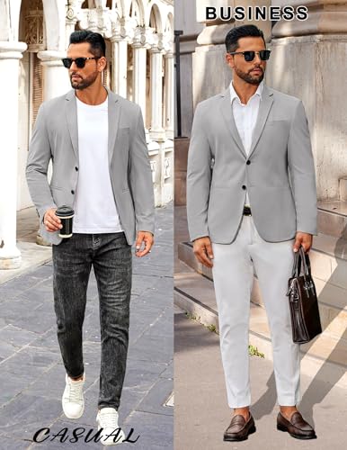 COOFANDY Men's Casual Stretch Blazer Jacket Regular Fit Lightweight Sport Coat Two Button Suit Jackets2
