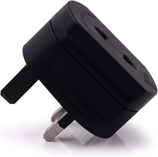 TYUI Shaver Adaptor Plug UK Charger Adapter, 2 Pin To 3 Pin EU/US to UK Plug Adaptor, Electric Toothbrush Bathroom Socket Adapter Plug UK, EU 2 Pin To UK 3 Pin Adaptor Plug Converter