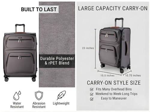 Image of Ricardo Beverly Hills Montecito 3.0 Softside Luggage Collection Expandable Suitcases with Wheels and TSA Lock, 21 Carry-on (French Gray, 21-inch Carry-on)