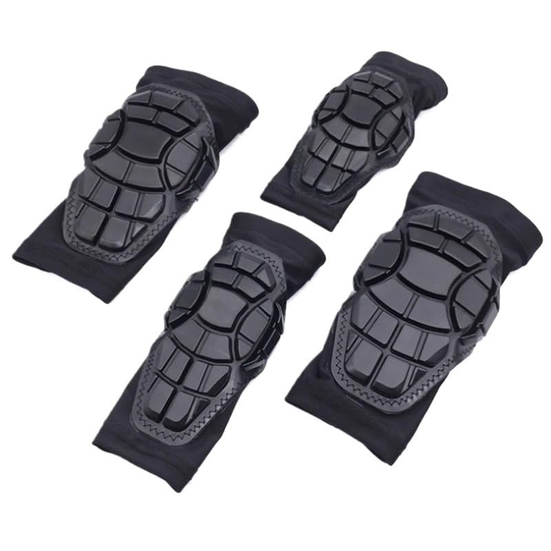 Kinder Schutzausrüstung Set Soft Kid Ellenbogenschützer Knieschützer for Laufrad Skateboard Inline Roller Skate Roller (Color : Zwart, Size : L)