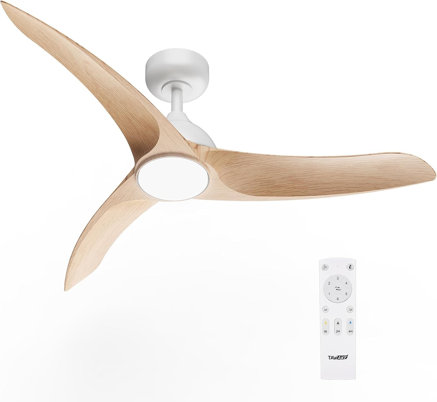 Ceiling Fans with Lights, 42 inch Low Profile Ceiling Fan with Light and Remote Control, Flush Mount, 3CCT, Dimmable, Quiet Reversible Motor, Modern Ceiling Fan for Bedroom Indoor/Outdoor Use 42 inch Wood