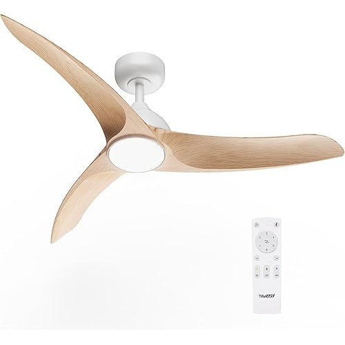 Ceiling Fans with Lights, 42 inch Low Profile Ceiling Fan with Light and Remote Control, Flush Mount, 3CCT, Dimmable, Quiet Reversible Motor, Modern Ceiling Fan for Bedroom Indoor/Outdoor Use