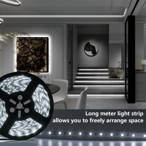 Image of LED Strip Lights 100ft Dimmable 6000K Bright White Strip Lighting, 30M 1800 LEDs 2835 Flexible Ribbon Light, 12V LEDs Tape LED Lights for Bedroom,Kitchen, Home Decoration