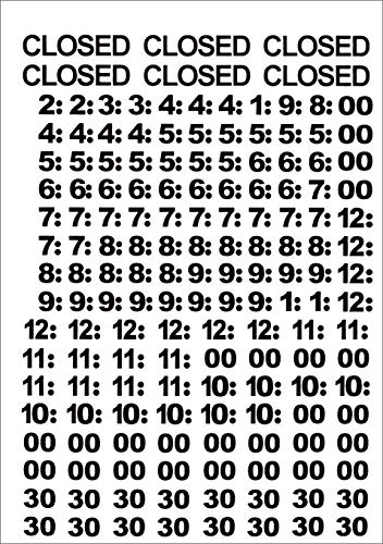 Open Closed Sign Business Hours Notice Storefront for Glass Door Window Hours of Operation 8 inches wide x 13.5 inches tall Durable Plastic Store Shop Salon Office Grocery Signs