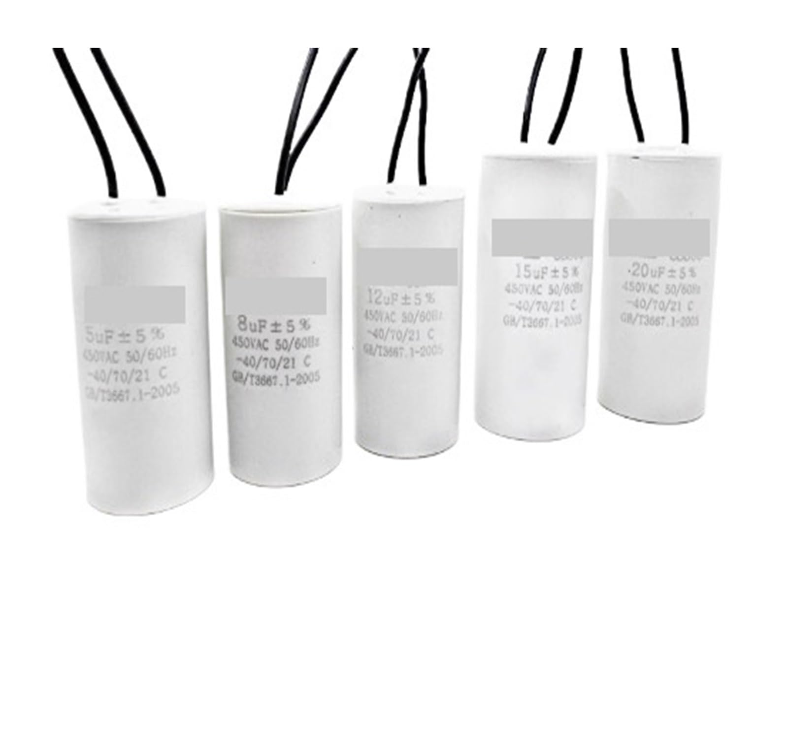 BALYDLUL 1pcs 450V 3UF 4UF 5UF 6UF 8UF 10UF 12UF 15UF 18UF 20UF 25UF 30UF 35UF 40UF 45UF 50UF Motor Run Capacitors CBB60 Spade Tabs 450VAC(22UF 450V)
