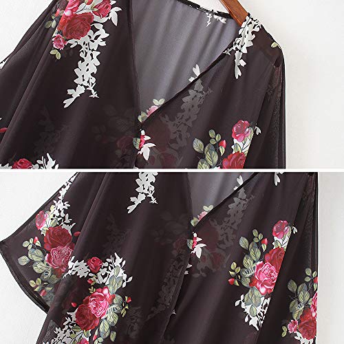 LadyM Donna Sheer Chiffon Kimono Cardigan Floral