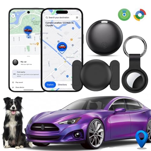 GPS Tracker per Auto, Magnetica Localizzatore GPS Senza Abbonamento Compatibile con Android e iOS, Air Tracker con Custodia Magnetica Impermeabile per Auto/Moto/Bicicletta