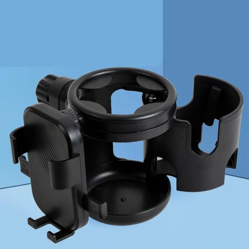 Baby Stroller 3 in 1 Cup Holder Multifunctional Non Slip 360° Rotation Coffee Holder & Phone Holder for Baby Stroller Accessori