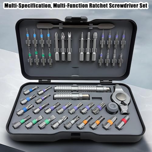 Juego destornillador trinquete magnético 47 en 1 kit herramientas para electrónica y taller 6