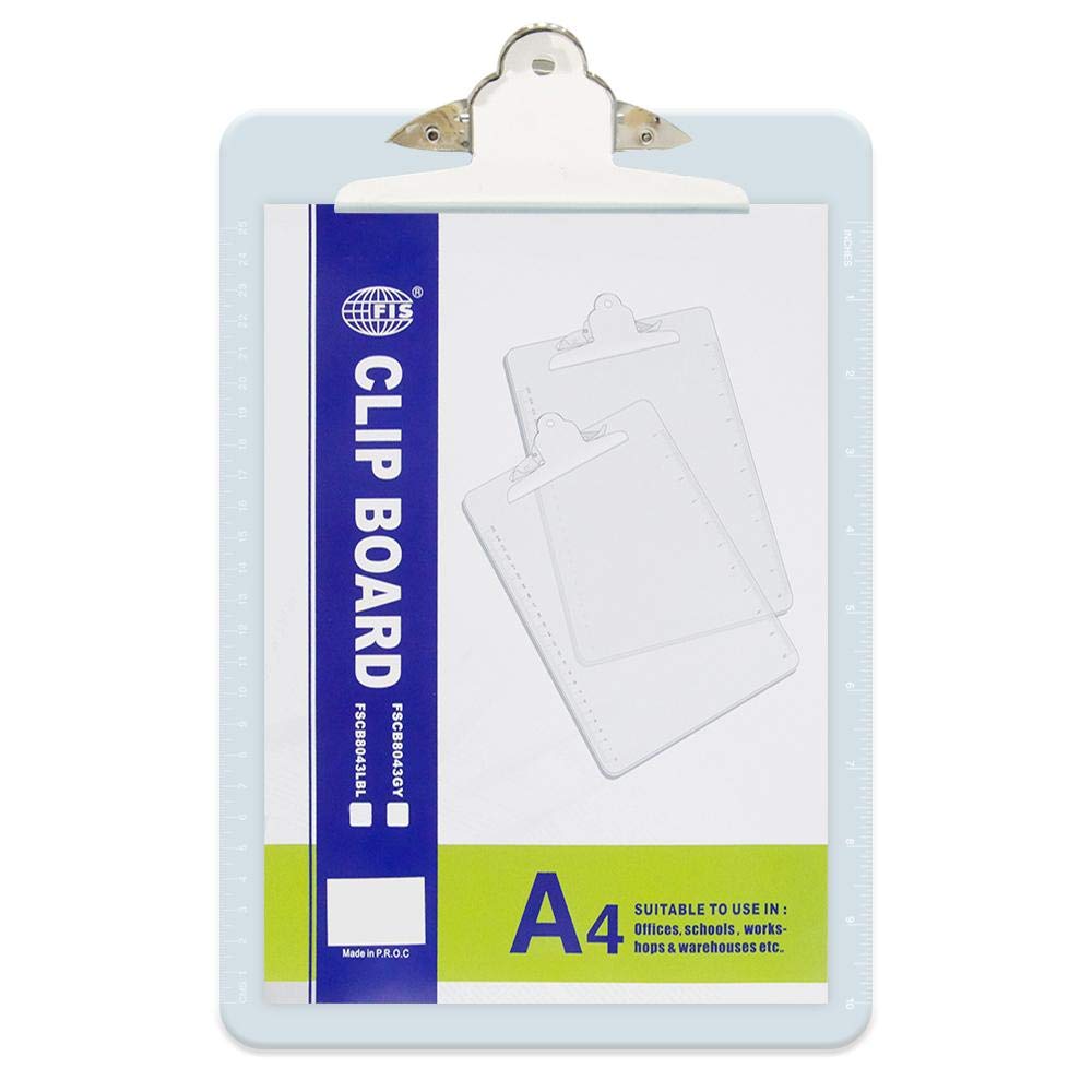 FIS Clip Board Acrylic A4 Size L/Blue FSCB8043LBL FIS