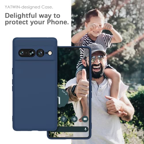 Image of YATWIN Silicone Back Case for Google Pixel 7 Pro, Soft-Touch Phone Back Cover for Google Pixel 7 Pro - Dark Blue