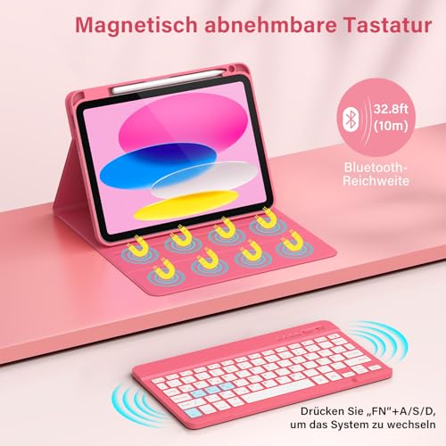 KBCASE Hülle mit Tastatur für iPad A16 11/10.Generation(11"2025/10.9"2022) – Ansicht 5