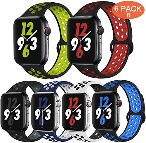OriBear Compatible for Apple Watch Band 44mm 42mm 40mm 38mm, Breathable Sporty for iWatch Bands Sreies 5 Series 4/3/2/1, Various Styles and Colors for Women and Men
