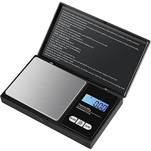 Diyife Digital Pocket Scale 500g x 0.01g, Mini Weigh Gram Scale, Jewelry Scale, Electronic Kitchen Scale, Tare & Auto Off Function, 7 Weighing Units, for Kitchen, Jewelry, etc. (Batteries Included)