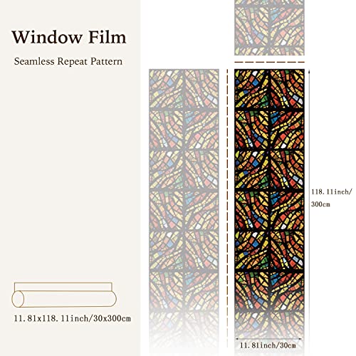 Funlife SE060-TMMS-30X300CM-FBA Double-Sided Privacy Abstract Geometric Stained Glass Window Film thumb #3