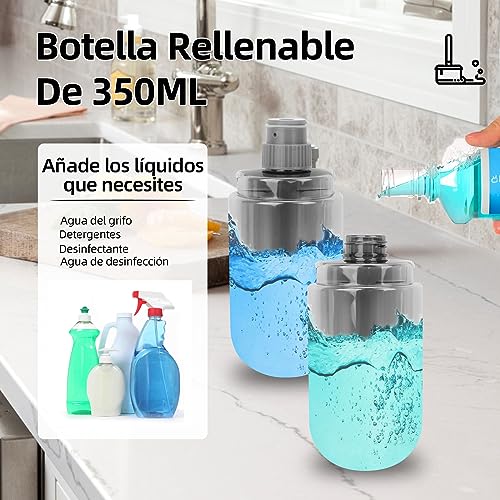 Image of MXBEAUTY Microfiber Mop with 350 ML Atomizer, Wet and Dry Cleaning Mop, 360 Rotating Head, with 3 Washable Pads and 1 Scraper, for Tile Floor, Glass, Marble