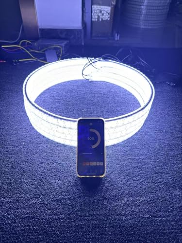 6 Rolls 15.5” Double Sided Triple Row Super Bright Cold White IP68 Waterproof Bluetooth Wheel Lights for Off-Road Vehicles - Stunning Strobe Flash & Breath Effects for Car Truck SUV Pickup