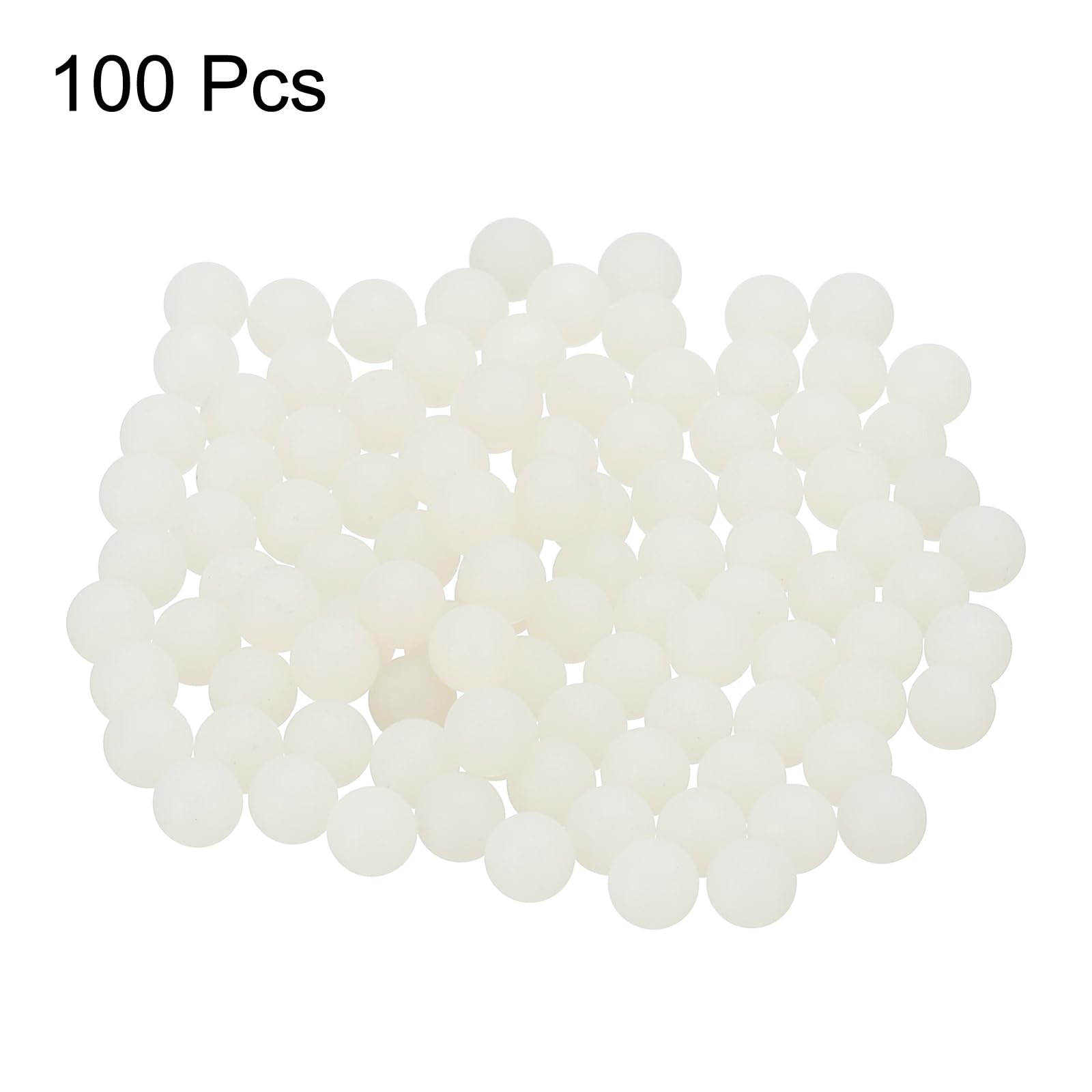 sourcing map 100 bolas de rodamiento de nailon de 5 mm, precisión G2, color blanco