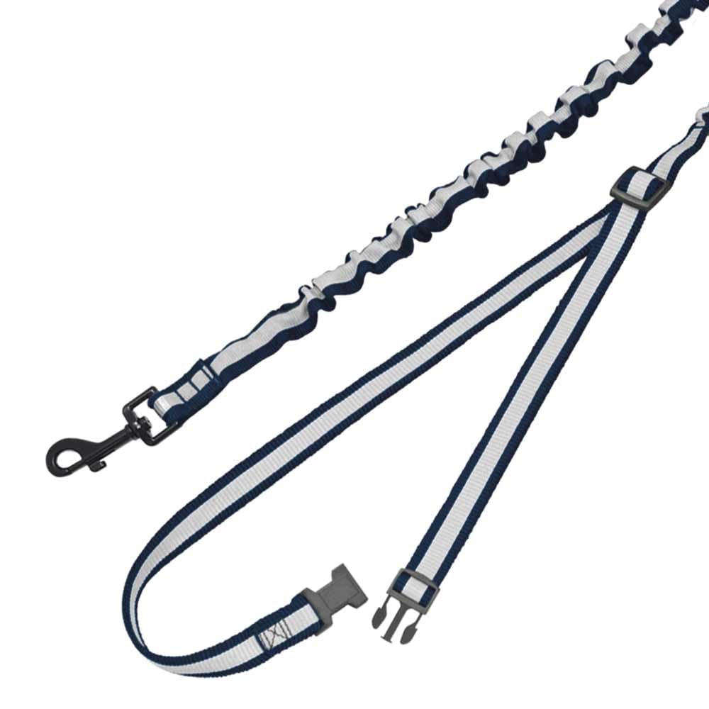 Nobby Jogging Lead Elastic Blue L: 80/120 cm, W: 25 mm, Waist Belt Max. 105 cm