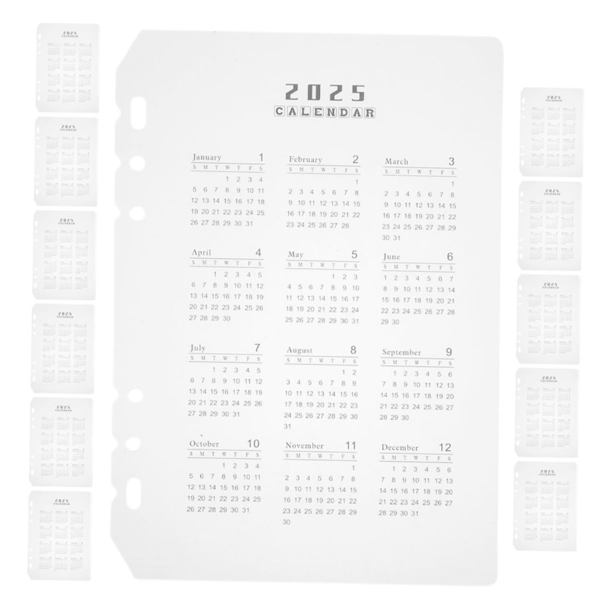 60 Pezzi Divisori in PP Opaco Inserti Planner per Ricarica Agenda Mensile Organizer Date e Pagine Staccabili per e Raccoglitore