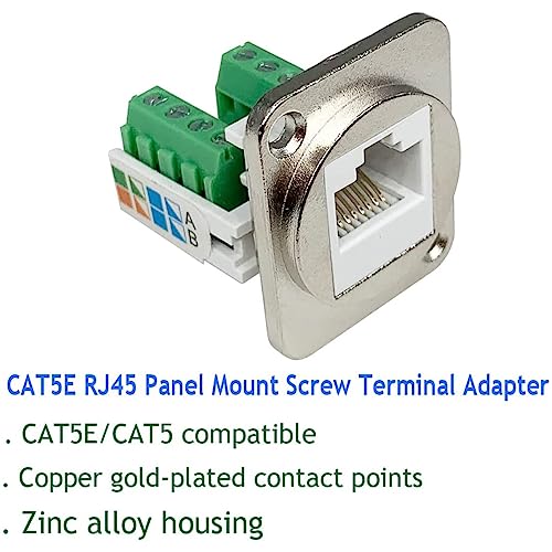 PENGLIN 2PCS RJ45 Panel Mount Screw Terminal Adapter miniatura 2