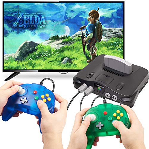 [New Version] 4 Pack For N64 Controller, Innext Game Pad Joystick For 64 - Plug & Play (Non Pc Usb Version) (Joystick From Japan) Black/Clear Blue/Clear Green/Yellow #TOP3