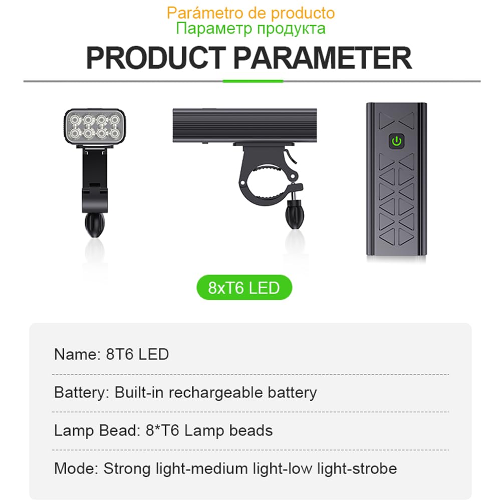 8t6 Led Rower Light Acaragible 10000 Mah Power Bank Rowerlight Super Jasne Latarkę Rowerowe Rowerowe Światło Rowerowe