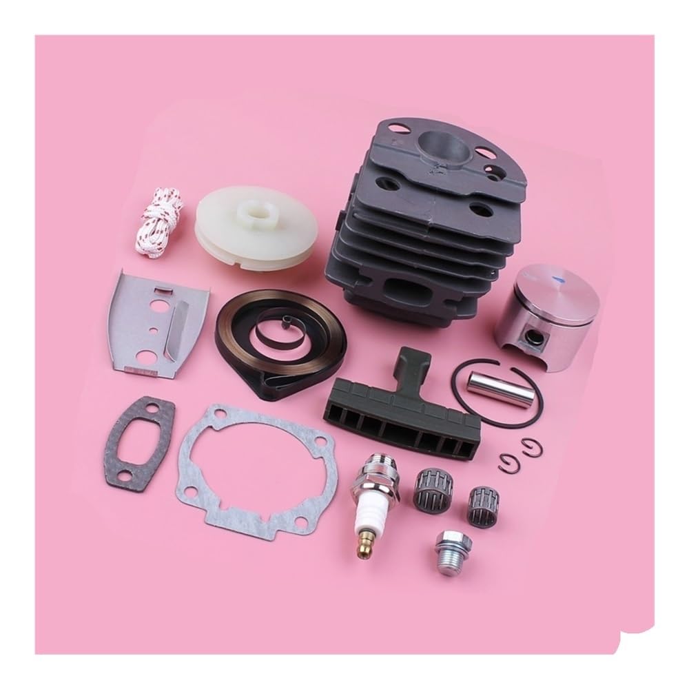 Kit de pistón de Cilindro de 46 mm con polea de Arranque por Retroceso, empuñadura y Cuerda. Compatible con motosierras 55 y 51. Pieza de Repuesto.