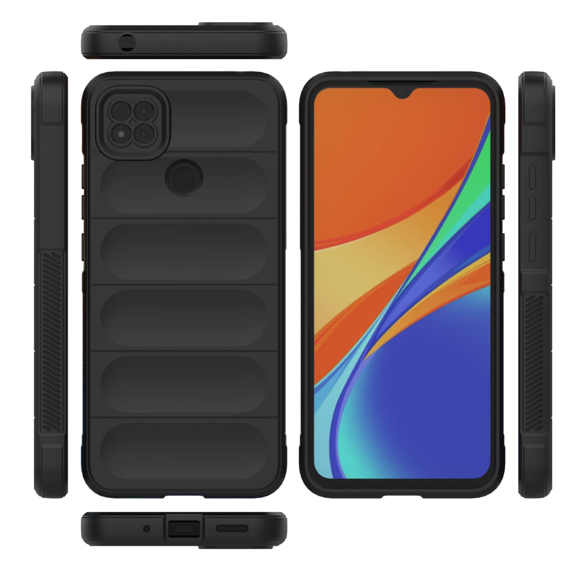 RankOne Custodia Morbida In Silicone Per Redmi 10C / POCO C40 – Cover TPU Antiurto, Nero - 3