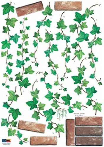 Amazon ウォールステッカー 木 アイビー 植物 ステッカー カフェ 花 緑 グリーン レンガ 窓 壁紙 身長計 北欧 猫 文字 英文 キッチン トイレ 花のつる 英字 フラワー 葉 蝶 リース 鳥 ハート お風呂 玄関 枝 モダン ガラス