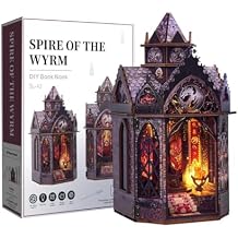 3D Wooden Puzzle Tower of The Dragons Rest Gothic, DIY Steampunk Castle Model Kit for Adults, Creative Stress Relief Wooden Home Decor Gift for Birthday 142PCS