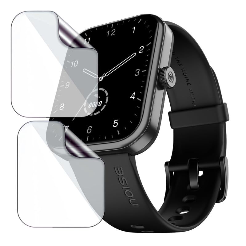 Image of 2 Pack | Smartwatch Screen Protector Guard for Noise Pulse 2 Max | 1.85 inch | Flexible TPU Film, 9H Scratch Resistant, Bubble Free - Not a Tempered Glass