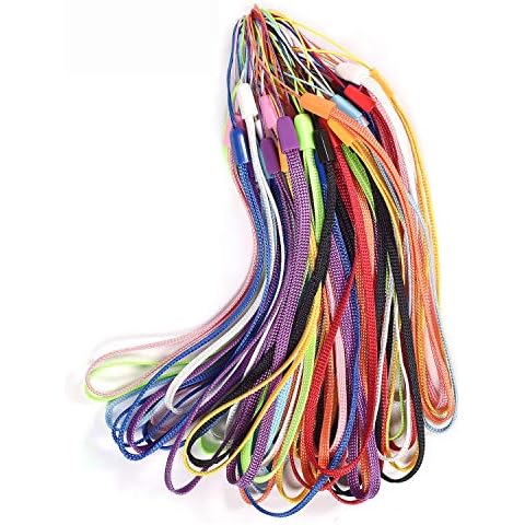 50PCS Pack 7-Inch Colorful Hand Wrist Strap Lanyard for USB Flash Drive, Keys, Keychain, ID Badge Holder, Name tag and Other Small Portable Items (10-Assorted Colors) Cover