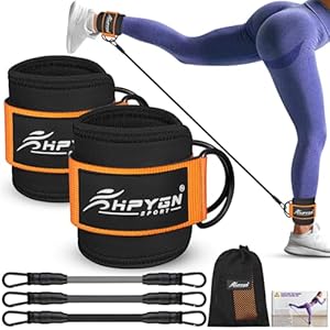 Ankle Resistance Bands, Ankle Bands for Working Out with Cuffs, Resistance Bands for Leg Butt Training Workout Equipment for Kickbacks Hip Gluteus Training Exercises, Ankle Strap with Exercise Bands