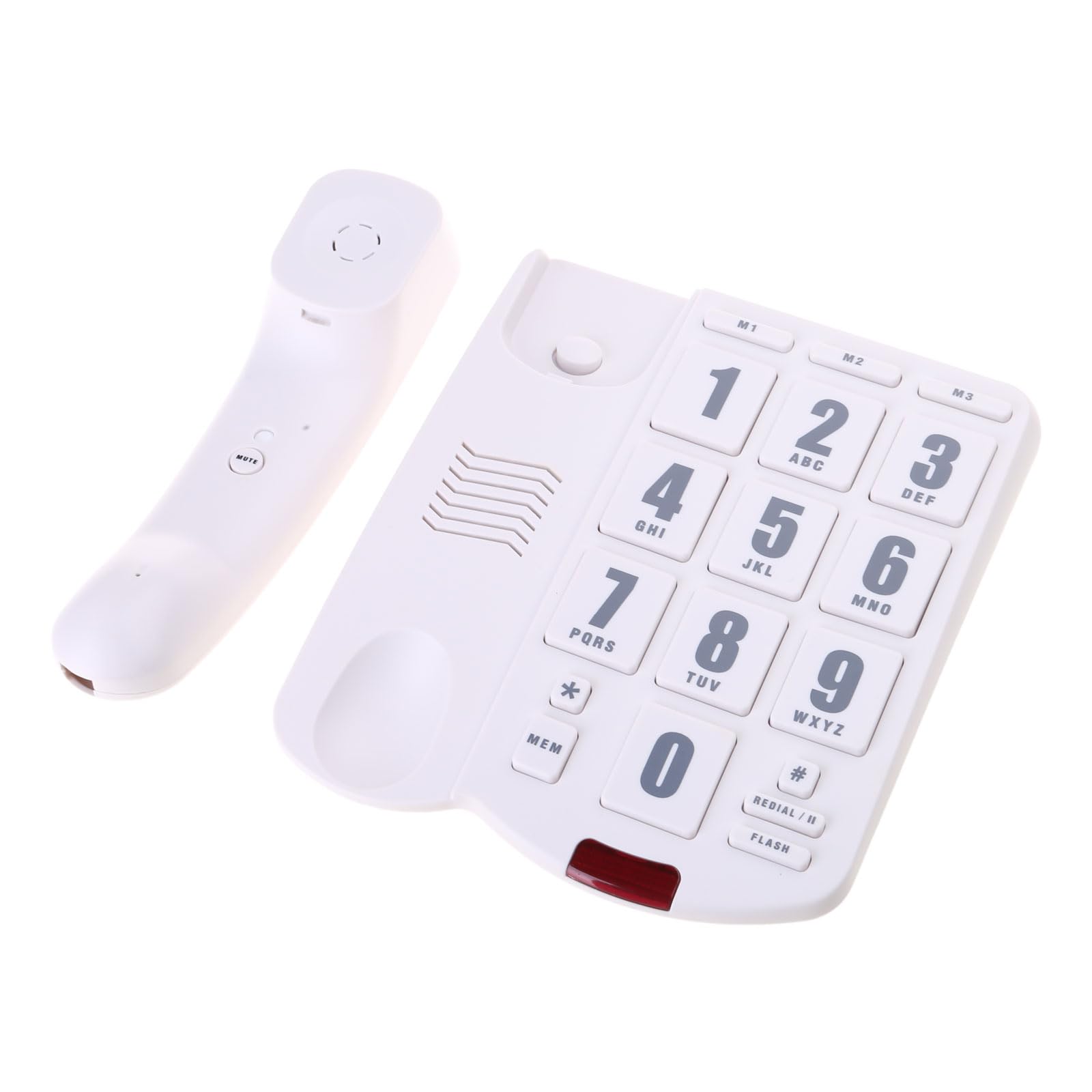 PK3000 Telefono fisso con pulsanti grandi, suono amplificato, perfetto per anziani e visivamente sfidati fissi fissi Big Button Amplificato casa con forte scrivania telefono per anziani