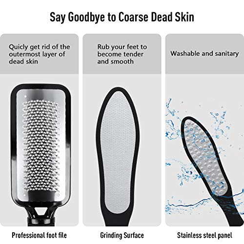 Umitive Voetvijlen voor harde huid, 8 stuks voet eelt remover set, roestvrij stalen pedicure kit voor gebarsten voeten… - Image 3