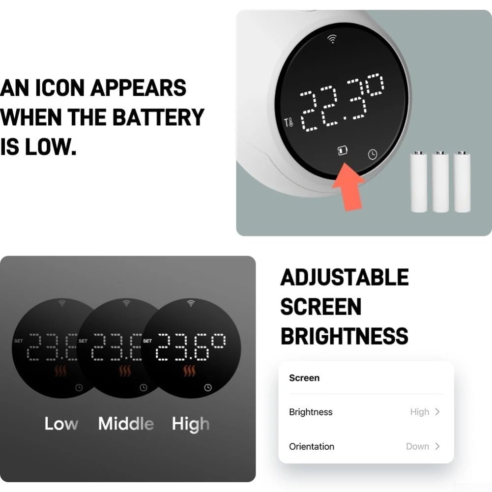 Valvola termostatica intelligente per termosifone, WiFi TRV, per app Tuya, display digitale, controllo della temperatura, attuatore per riscaldamento a pavimento