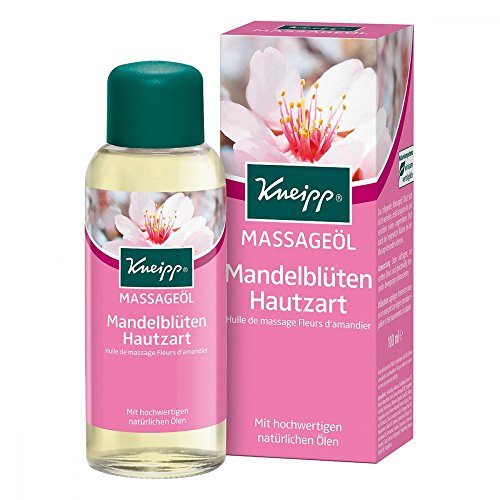 Kneipp Massageöl Mandelblüten Hautzart - hochwertiges Mandelöl mit reichhaltiger Sheabutter, Sonnenblumenöl & Vitamin E - natürlicher Pflegeöl-Komplex - für trockene & sensible Haut - 100ml