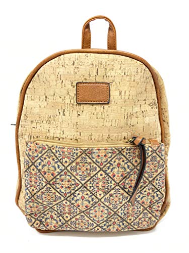 Mochila Mujer Casual Grande Estampado Corcho Natural Bolso Vegano Ecológico Ideal Regalos