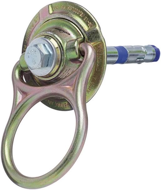 PeakWorks Durable, High Quality, Permanent Concrete Swivel Anchor with 5/8" Sleeve Anchor, 5,000 lb. Tensile Strength, Silver/Brass, V8221114
