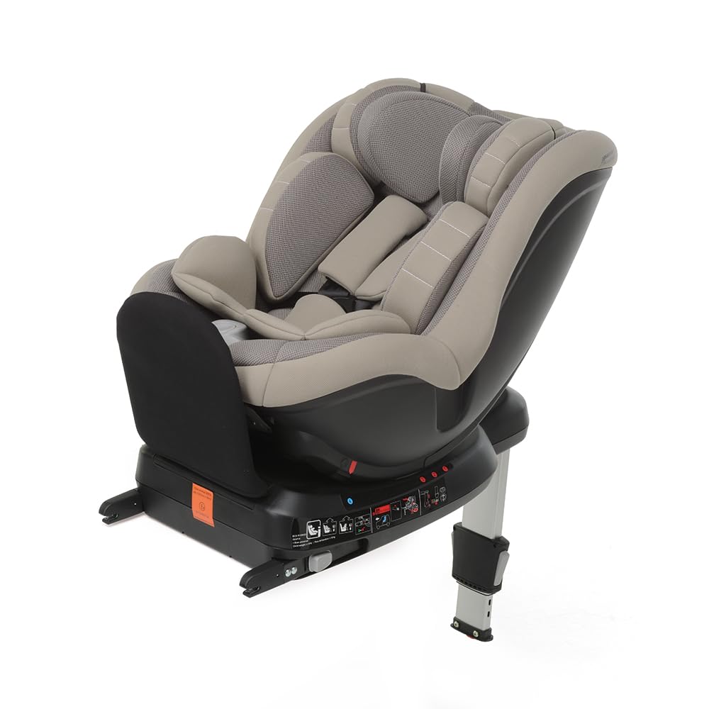 Foppapedretti Siège auto Logik I-Size, siège pivotant à 360° pour enfant de 40 à 105 cm de hauteur, conforme ECE R129, fixation Isofix, appuie-tête à 13 hauteurs, Desert