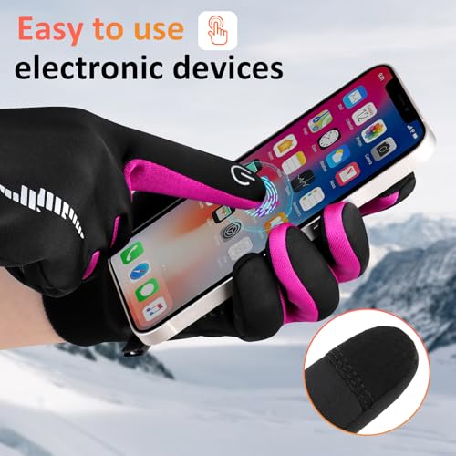 Duoyeree Kids Winter Gloves Warm Touchscreen Windproof Water Resistant Soft Lining Cycling Skiing Gloves for Boys Girls2