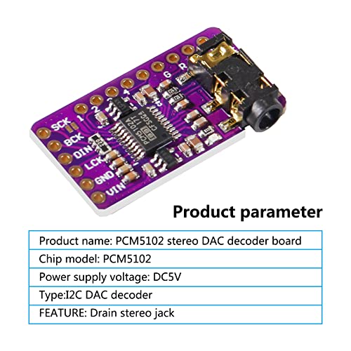 Qccan Interface I2S Pcm5102A Dac Decoder Gy-Pcm5102 I2S Player Module Phat Format Board Digital Pcm5102 Audio Board For Raspberry Pi thumb #1