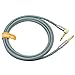 Tisino Guitar Cable 10 ft, 1/4 inch Cable Straight to Right Angle Guitar Cord Instrument Cable for Electric Guitar, Bass, Amp, Keyboard, Mandolin - Green
