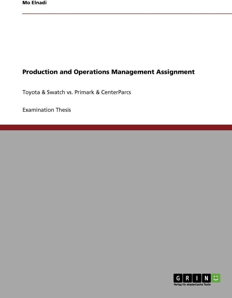 Production and Operations Management Assignment: Toyota & Swatch vs. Primark & CenterParcs