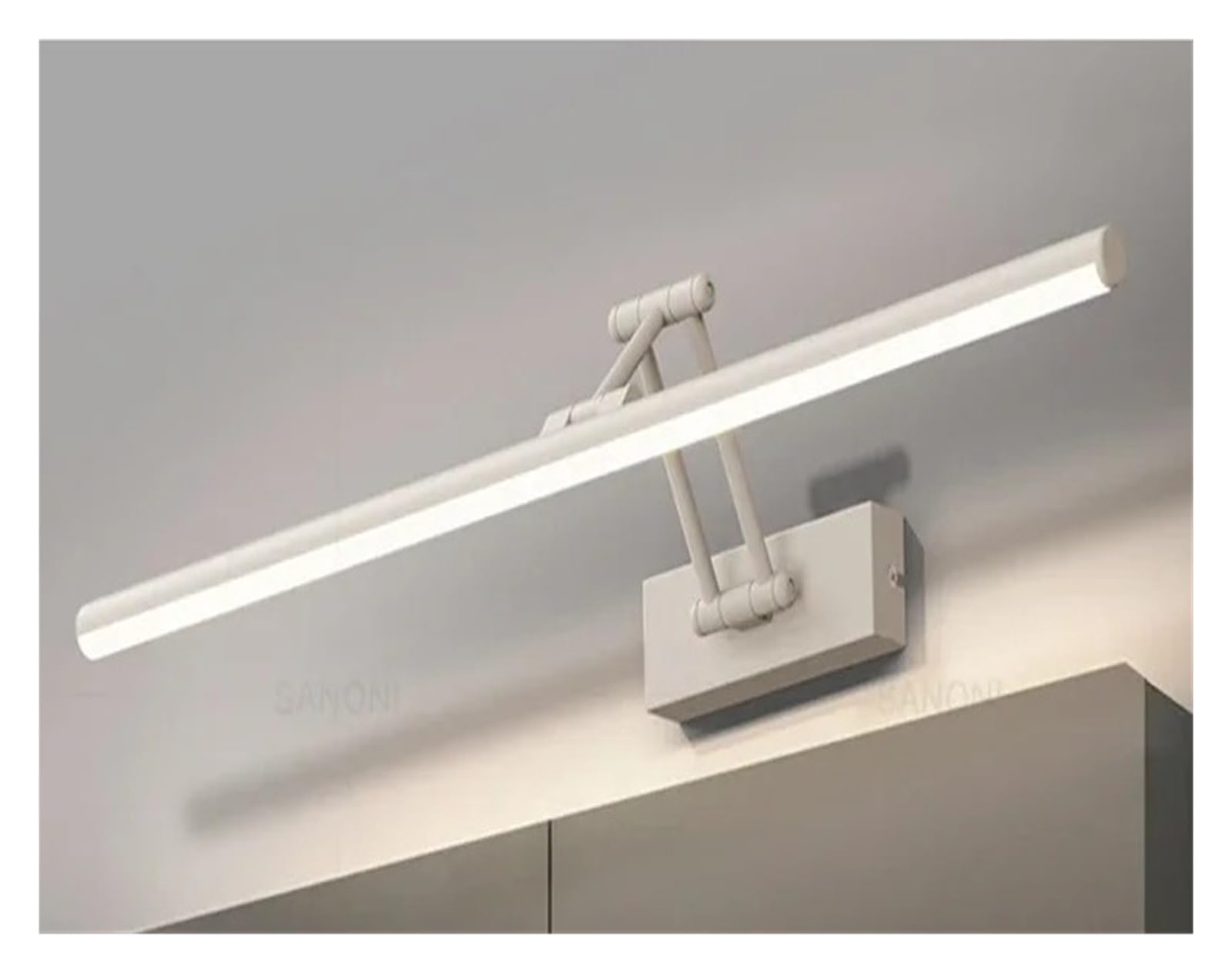 LED Wandleuchte Badezimmerspiegellampe Versenkbare Schwarzweiß-Make-up-Spiegelleuchte Leuchte über der Wandwandleuchte Vollständige Abdeckung(Warm,White40cm)
