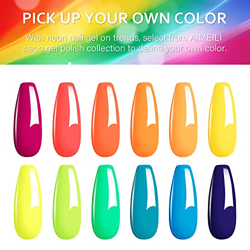 AIMEILI Neon Gel Nail Polish Set - Image 3