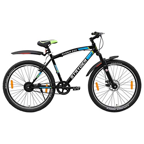 Image of TATA Stryder Harris 200 27.5 inch Wheel,Frame- 17 inch,Single Model Unisex-Black,Non Gear Cycle Rear V-Brake & Front Disc Brake Sports Light Weight Freeride /Road Bike